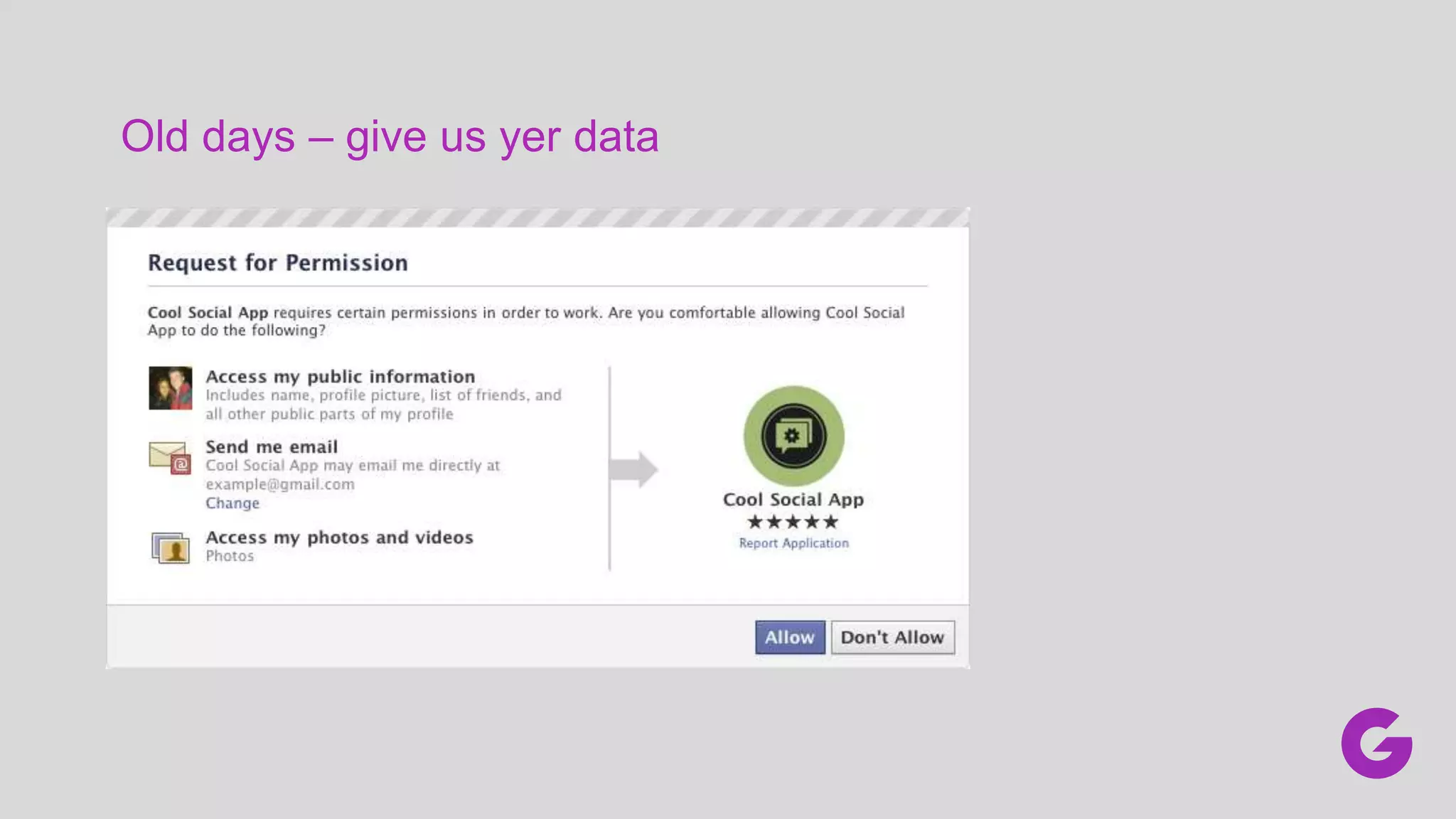 Old days – give us yer data
 
