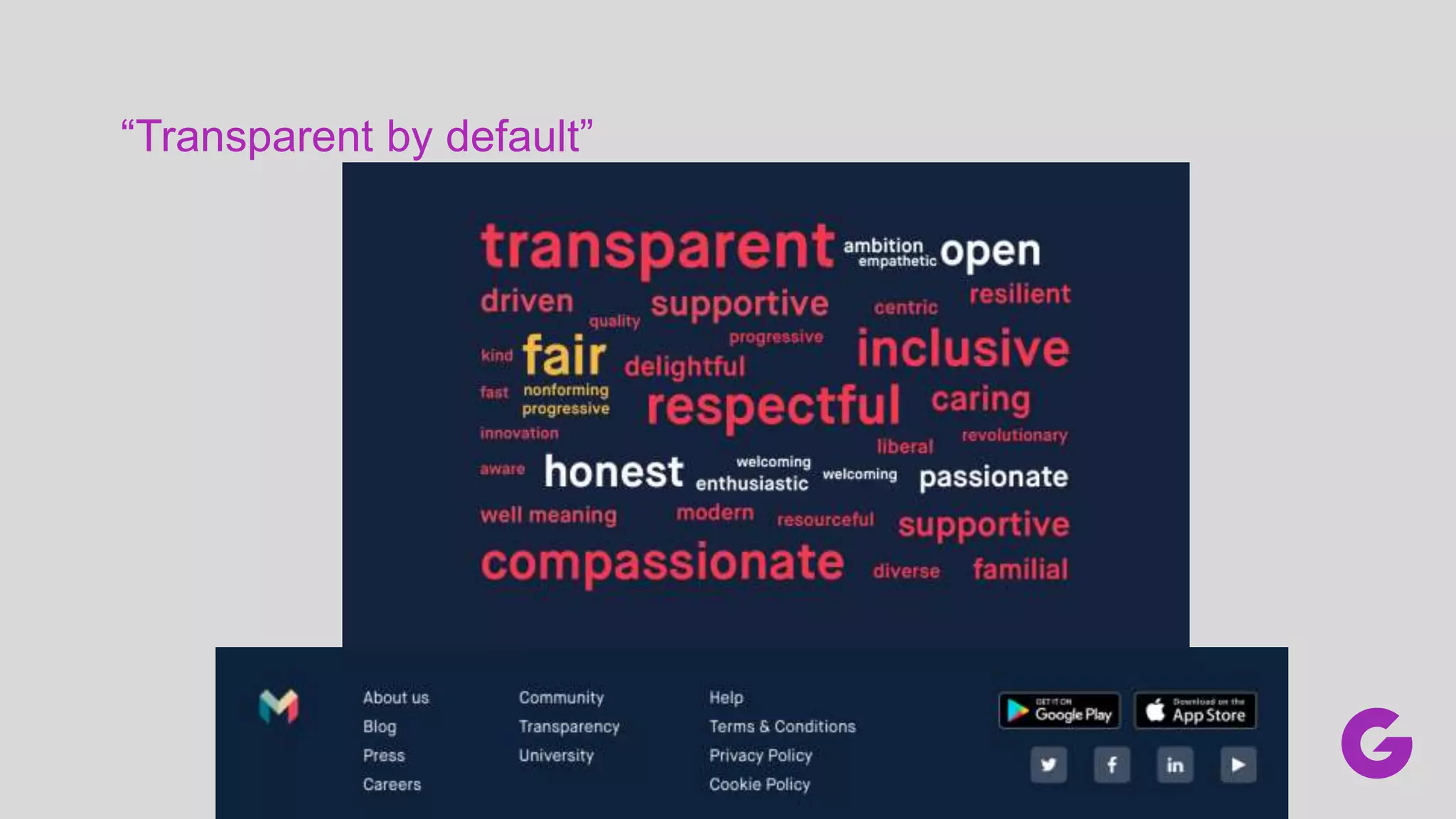 “Transparent by default”
 