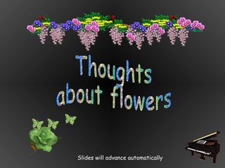 Thoughts  about flowers Slides will advance automatically   