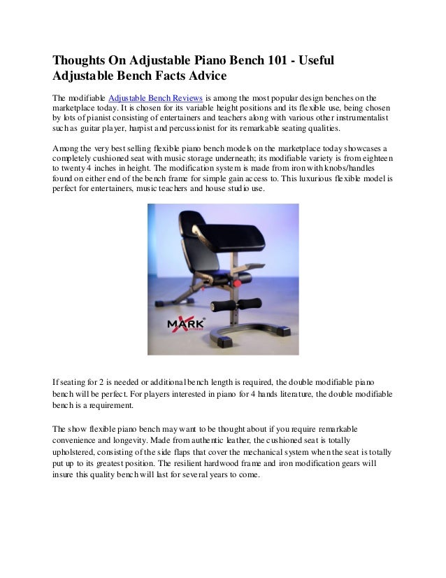 Thoughts On Adjustable Piano Bench 101