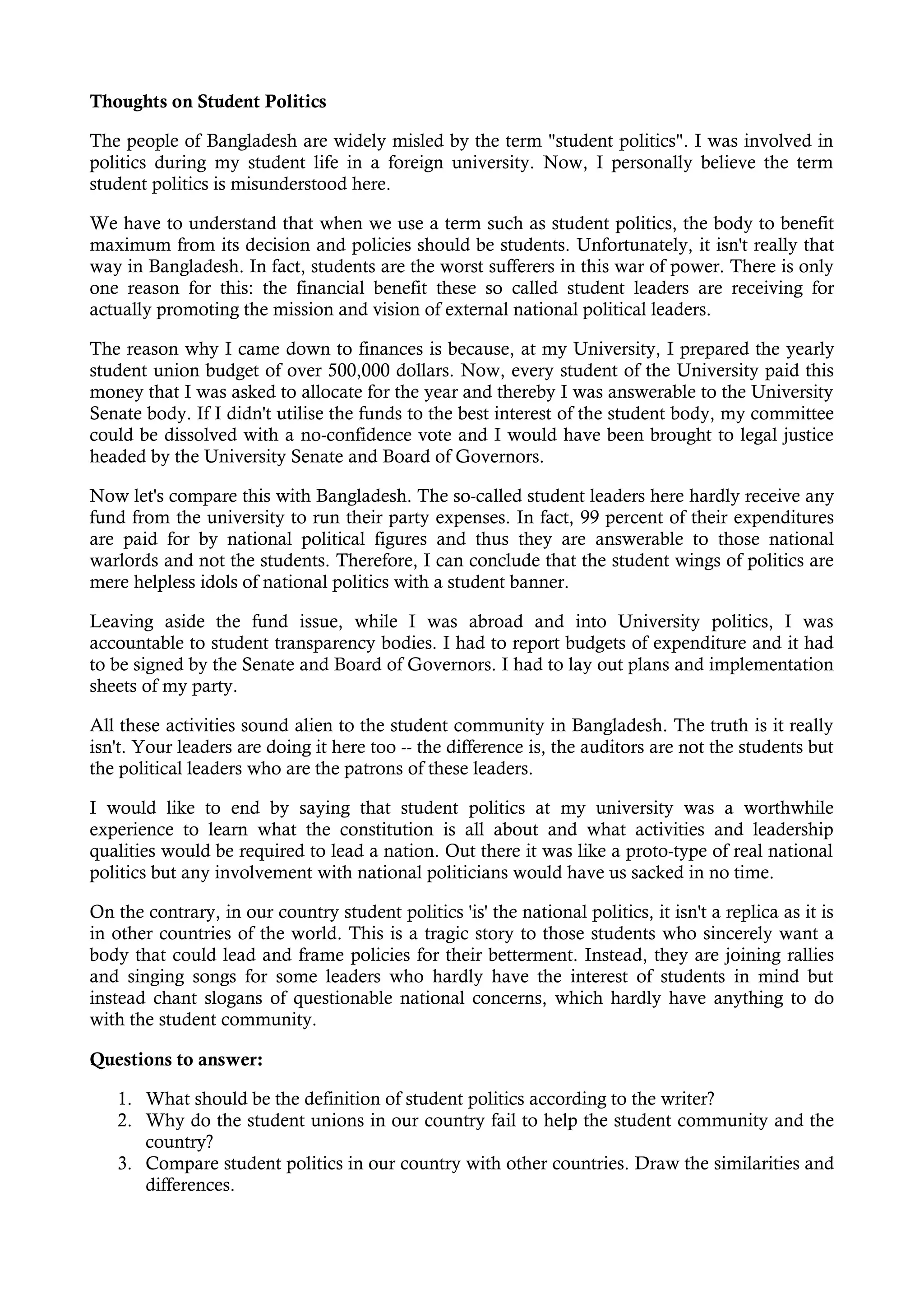 Thoughts on student politics | DOC