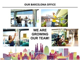 OUR BARCELONA OFFICE
WE ARE
GROWING
OUR TEAM!
 