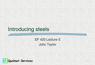 Introducing steels EF 420 Lecture 5 John Taylor 