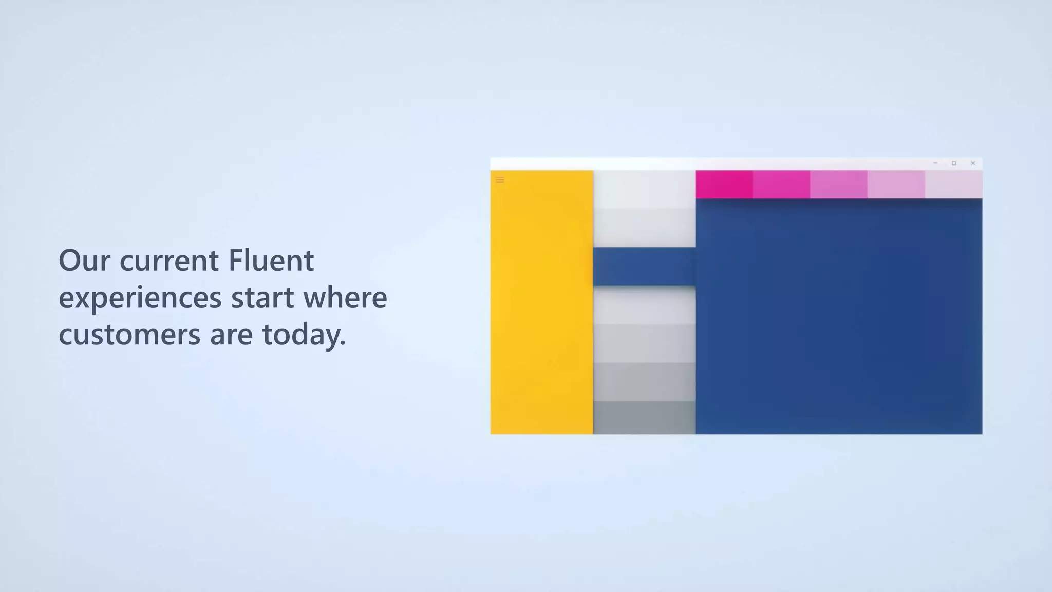 Our current Fluent
experiences start where
customers are today.
 