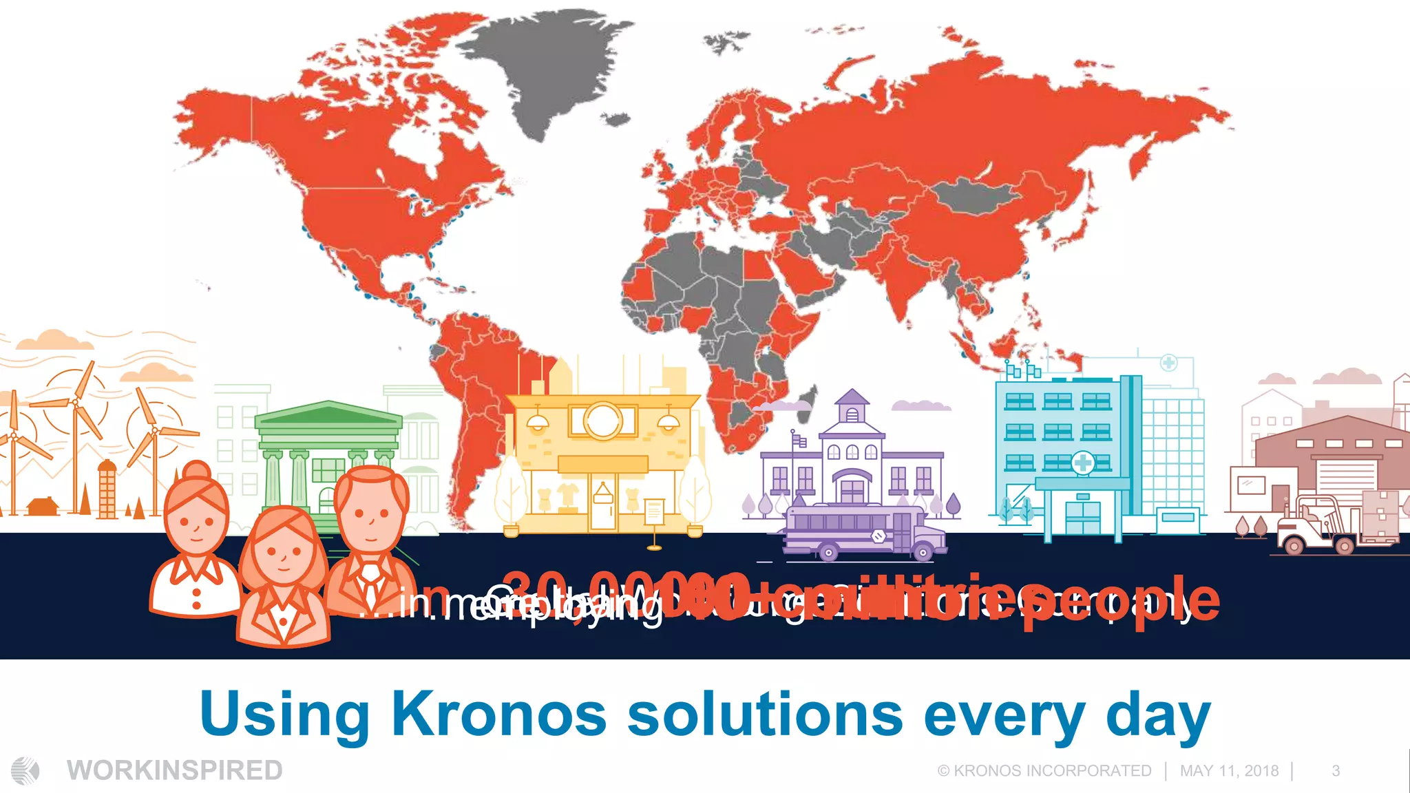 $1Billion Global Workforce Solutions Company
Using Kronos solutions every day
30,000+ organizations……employing 40+ million people…in more than 100 countries
 
