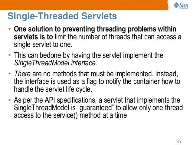 Servlet implements singlethreadmodel