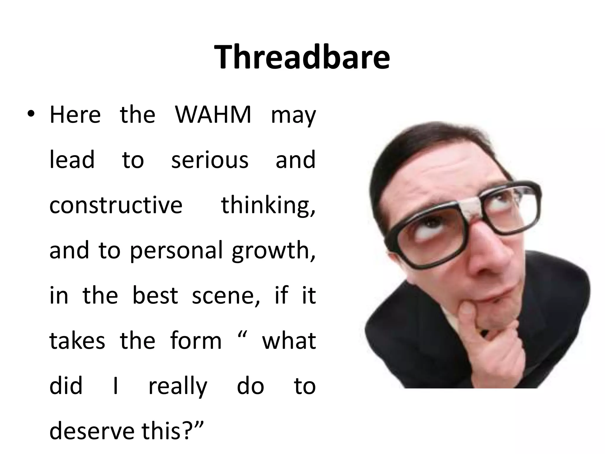 Threadbare LIfe game Transactional Analysis PPT
