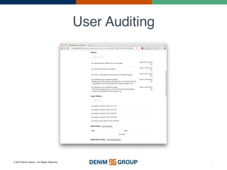 © 2016 Denim Group – All Rights Reserved
User Auditing
45
 