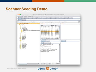 © 2015 Denim Group – All Rights Reserved
Scanner%Seeding%Demo
 