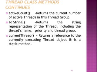 java thread group active count: understanding thread... Thread model in java | PPT