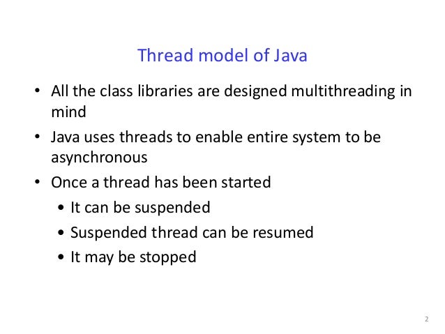 Thread Model Of Java