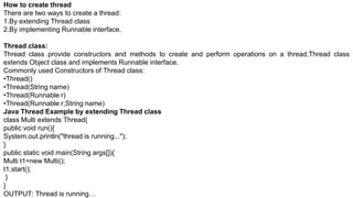 Threads in Java | PPTX | Programming Languages | Computing