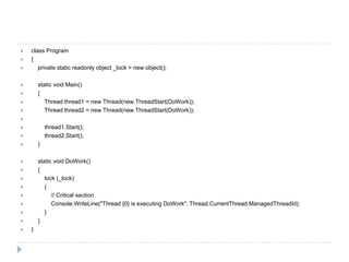 Threads and synchronization in C# visual programming.pptx