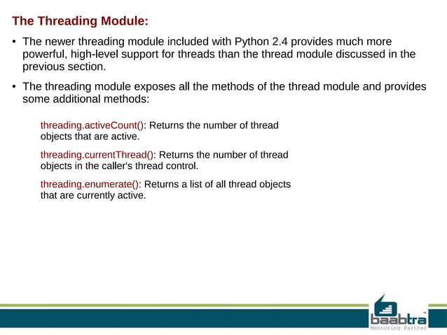 Threads in python | ODP