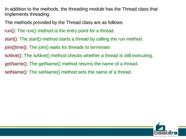 Threads in python | ODP