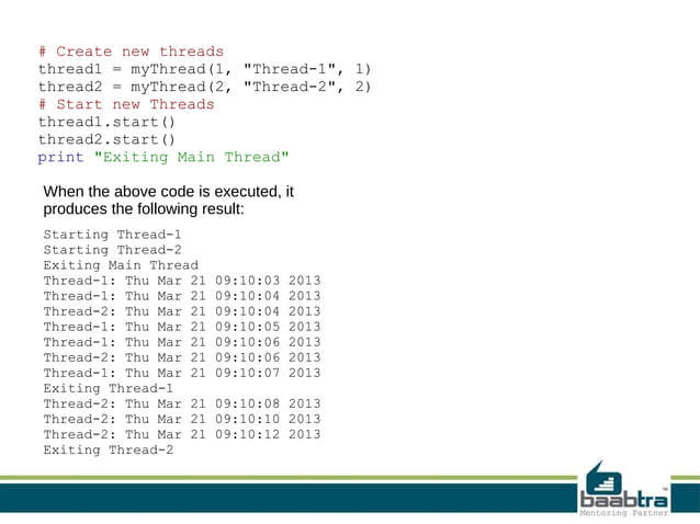 Threads in python | ODP