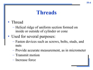 THREADS & THREAD CUTTING manufacturing processes | PPT