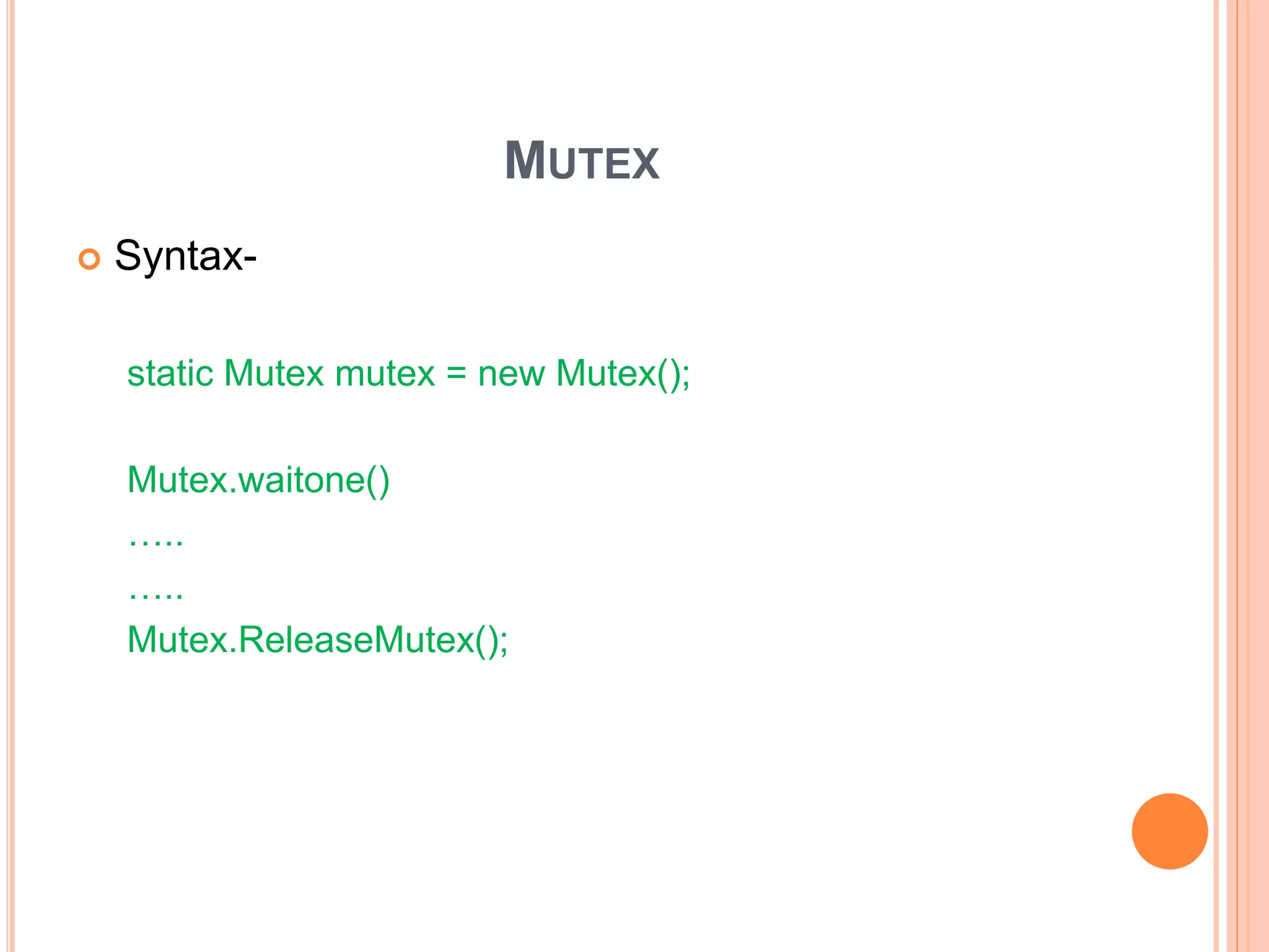 C# Thread synchronization | PPT