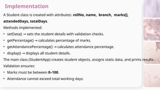 Java Application for Managing Student Records and Performance | PPTX