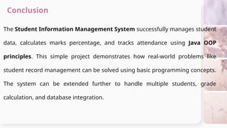 Java Application for Managing Student Records and Performance | PPTX