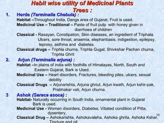 10
Habit wise utility of Medicinal PlantsHabit wise utility of Medicinal Plants
Trees :Trees :
1.1. HerdeHerde (Terminalia...