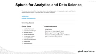 ©	2017	SPLUNK	INC.
Splunk for Analytics and Data Science
 