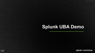 ©	2017	SPLUNK	INC.
Splunk UBA Demo
119
 