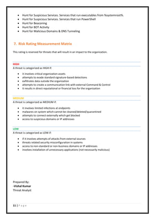 Threat Hunting Procedures and Measurement Matrice | PDF