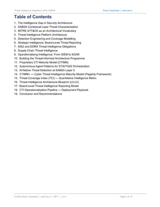 Integrating Threat Intelligence into SABSA Security Architecture for ...