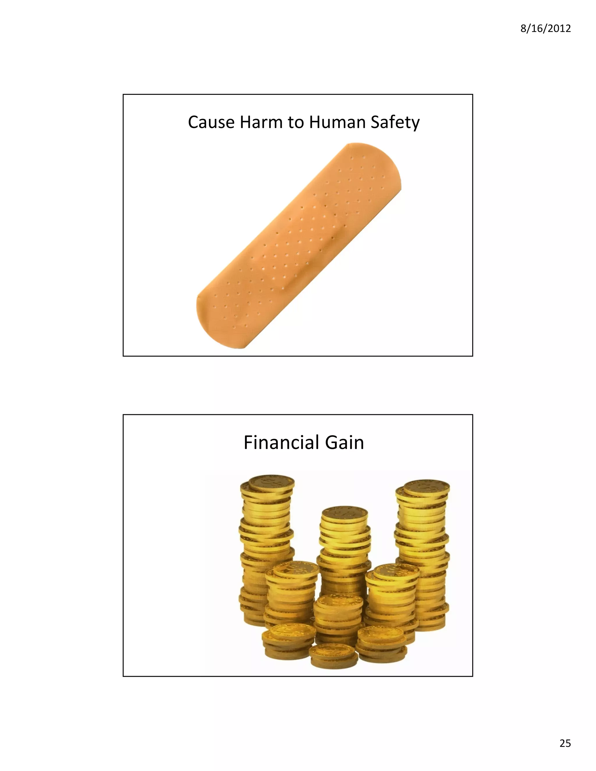8/16/2012




Cause Harm to Human Safety




      Financial Gain




                                   25
 