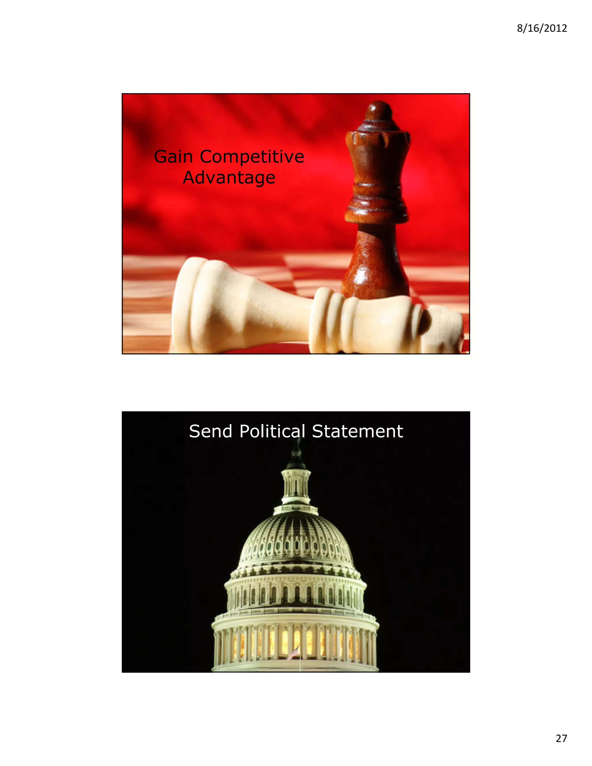 8/16/2012




  Gain Competitive
     Advantage




© 2012 Security Compass inc.                  53




                   Send Political Statement




© 2012 Security Compass inc.                  54




                                                         27
 