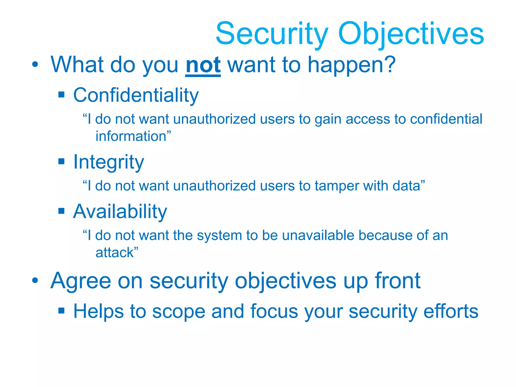 Security User StoriesDescribes something the bad guy wants to do (a threat)Short and to the point
