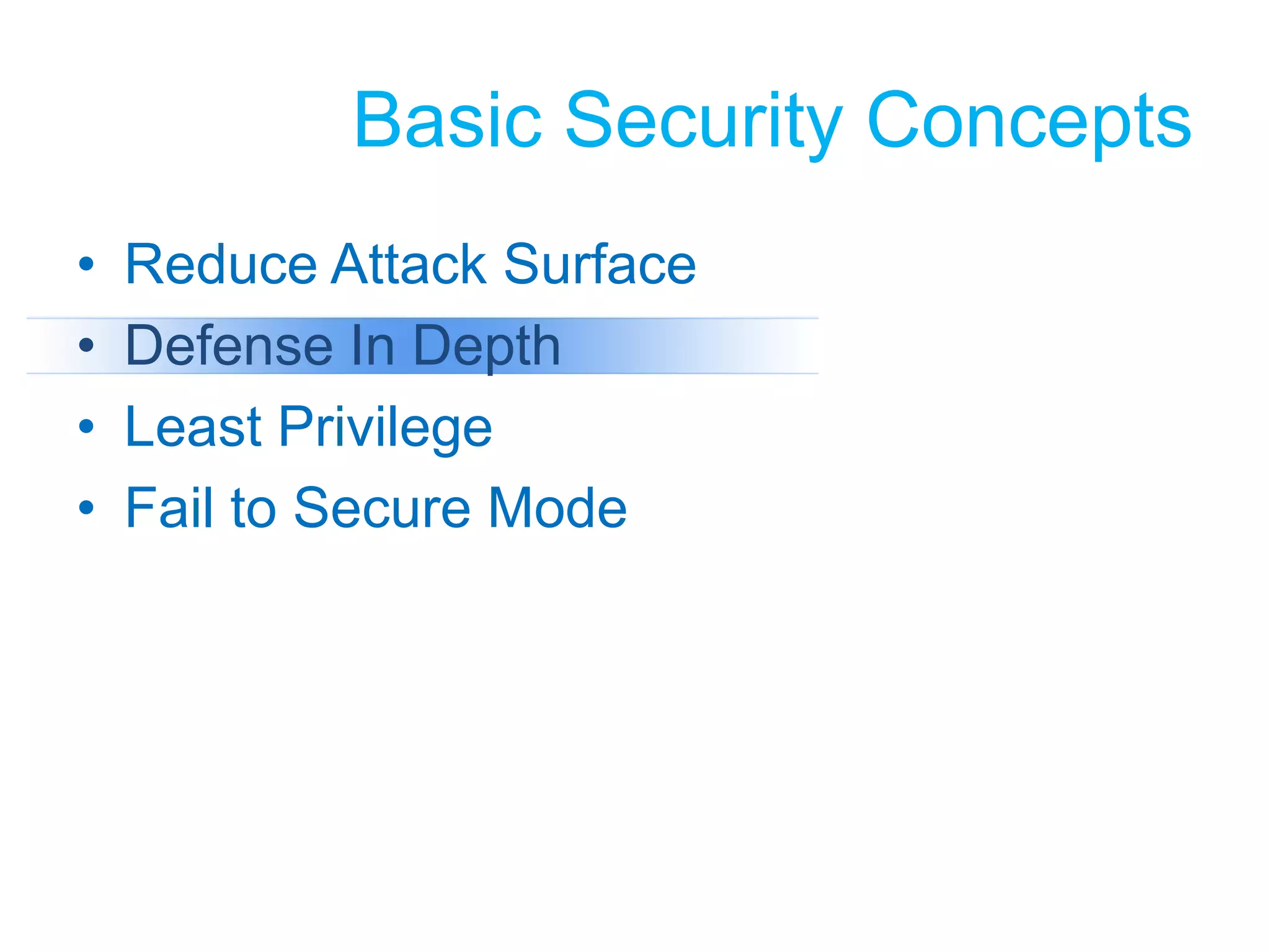 Reducing Attack SurfaceTCP onlyService: Autostart SYSTEM Authenticate connections