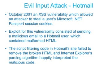 TryDim conn As SqlConnection = NothingDim results As New DataSet()   conn = New SqlConnection("data source=localhost;" _         + "user id=sa;password=password;" + _         "Initial Catalog=SqlInjectionDemo")conn.Open()   sqlString = "SELECT HasShipped" + _" FROM Shipment WHERE ID='" + ID + "'"cmd = New SqlCommand(sqlString, conn)Dim adapter As New SqlDataAdapter(cmd)adapter.Fill(results)Catch se As SqlException   Dim status As String   status = sqlString + " failed"For Each err As SqlError In se.Errors   status = status + err.MessageNextMesssageBox.Show(status)End TrySecurity Code ReviewNever connect as SADon’t Embed Secretsuser id=sapassword=passwordUnencrypted & Weak PasswordWHERE ID='" + ID + "'"Don’t Concatenate arguments