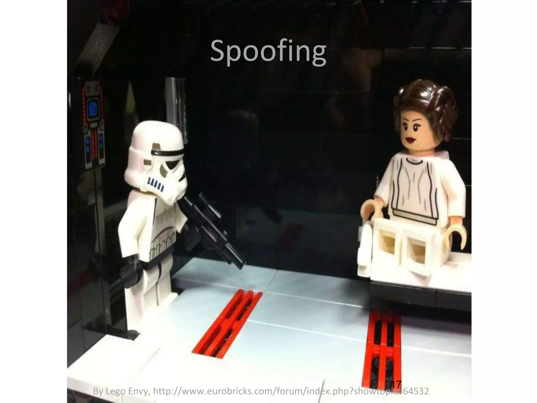 Spoofing
By Lego Envy, http://www.eurobricks.com/forum/index.php?showtopic=64532
17
 