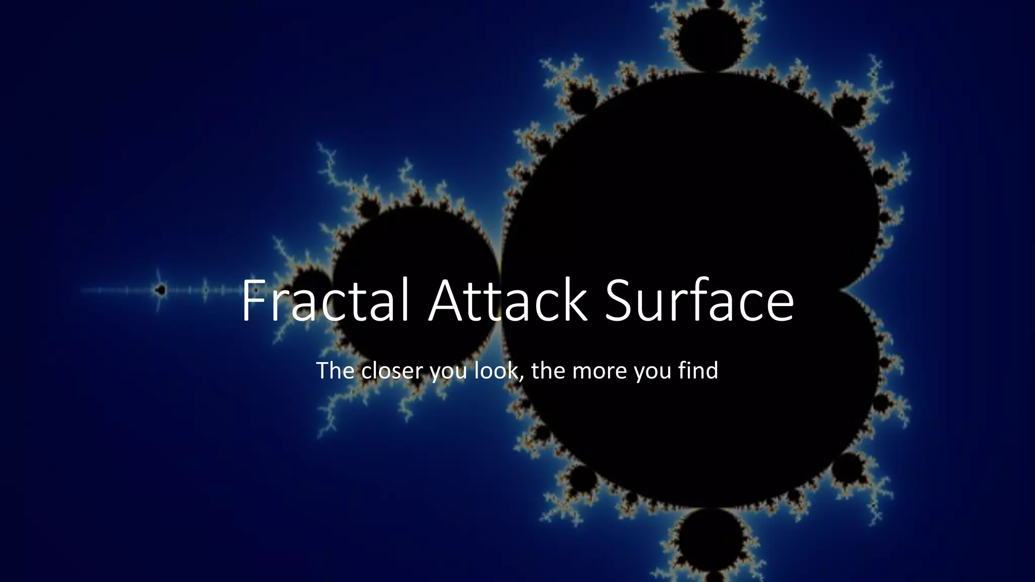 Fractal Attack Surface
The closer you look, the more you find
 