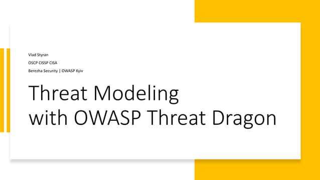 Threat Modeling with OWASP Threat Dragon | PPT