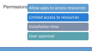 Permission in Android Security: Threats and solution | PPTX