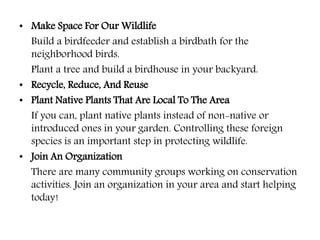 Threats to biodiversity and endangered animals | PPTX
