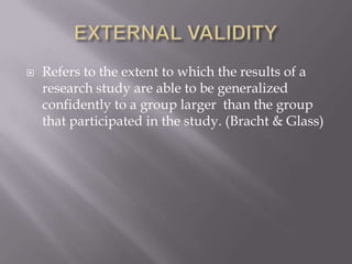Threats to internal and external validity | PPTX