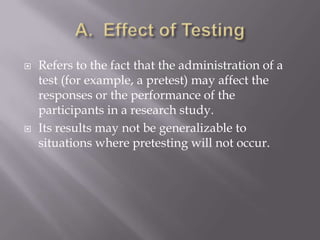 Threats to internal and external validity | PPTX