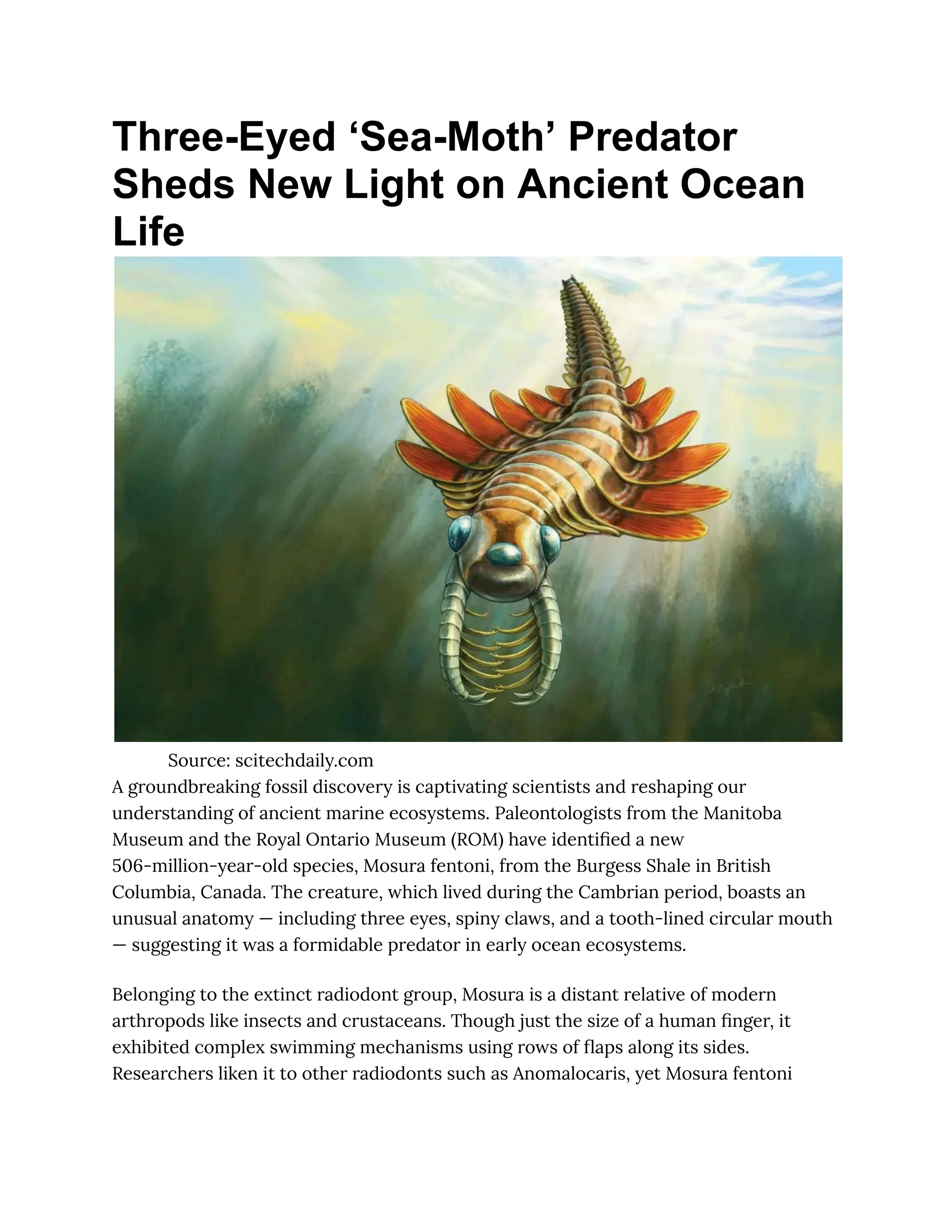 Predatory Moth Three-Eyed ‘Sea-Moth’ Predator Sheds New Light on Ancient Ocean Life.pdf
