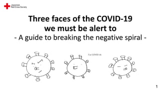Three faces of the COVID-19
we must be alert to
- A guide to breaking the negative spiral -
1
I’m COVID-19.
 