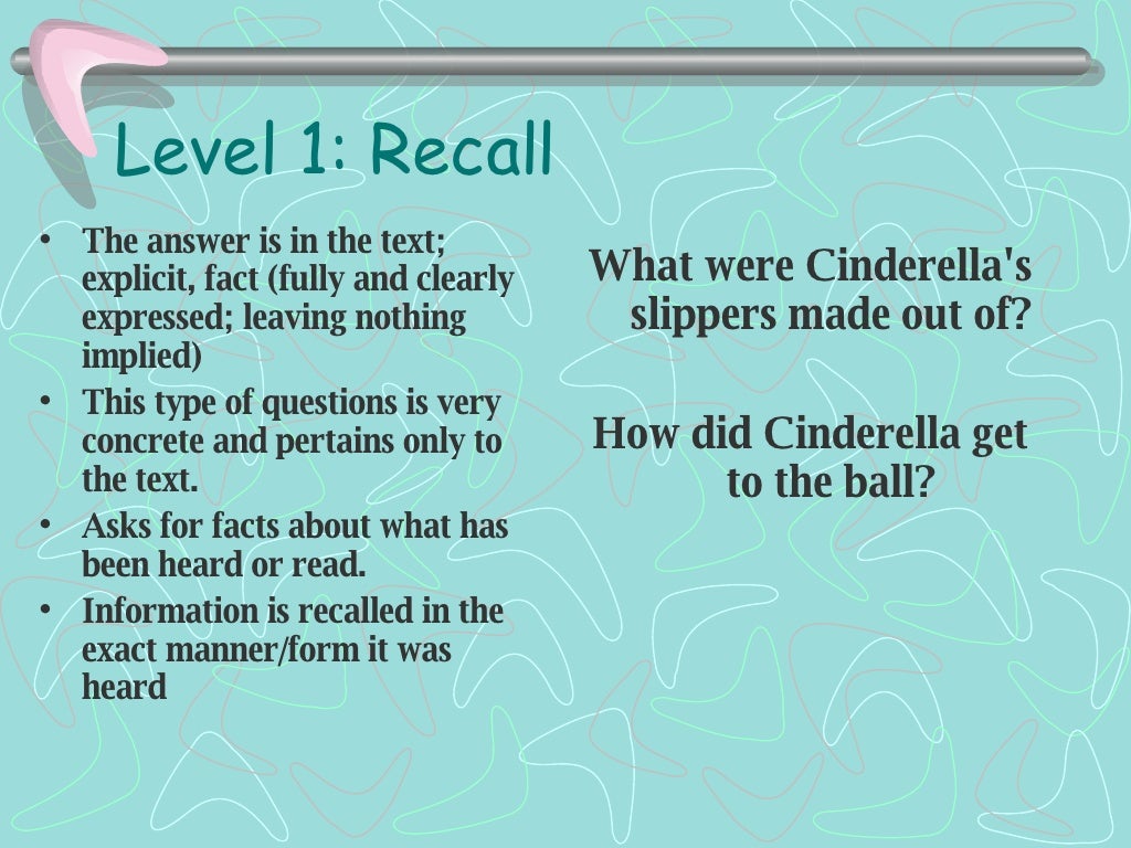 Three Levels Of Questions