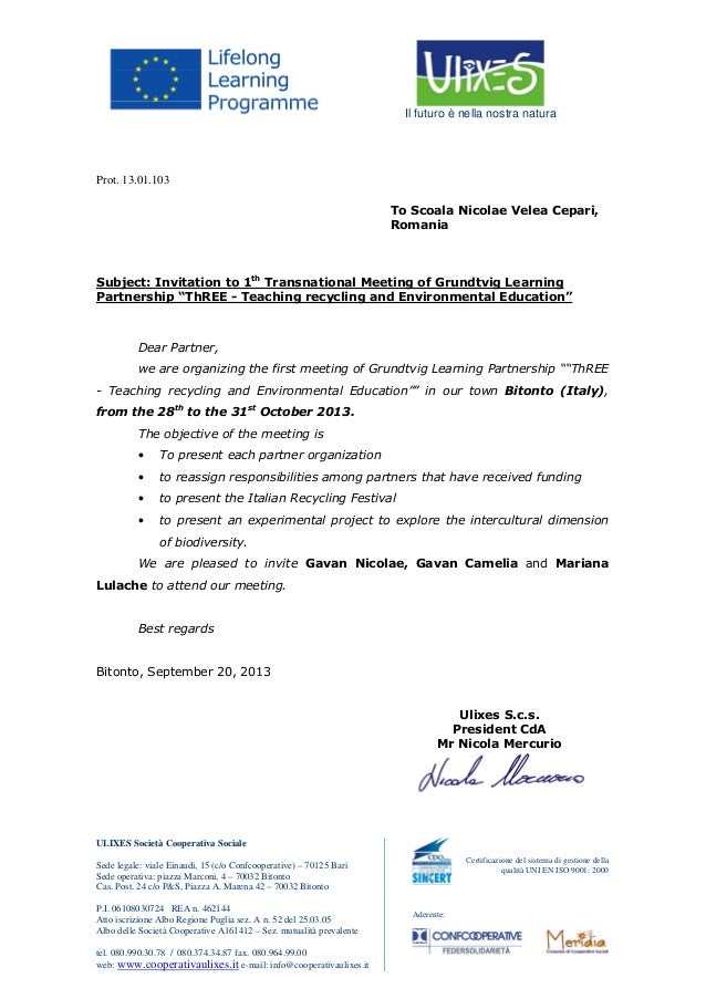 Invitation for Romania