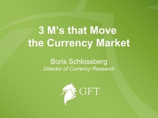 3 M’s that Move  the Currency Market Boris Schlossberg Director of Currency Research 