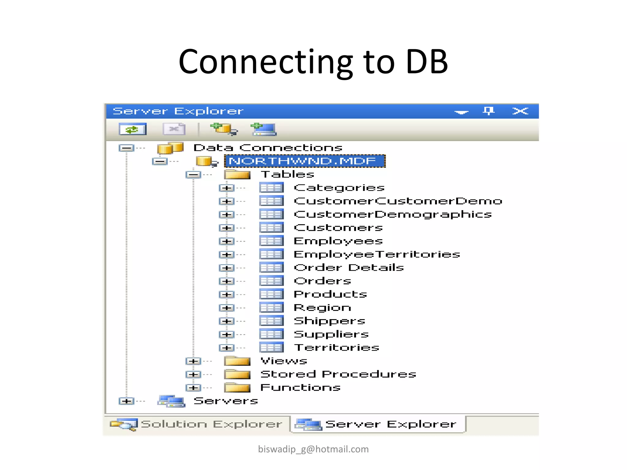 Connecting to DB [email_address] 
