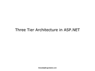 Three Tier Architecture in ASP.NET [email_address] 