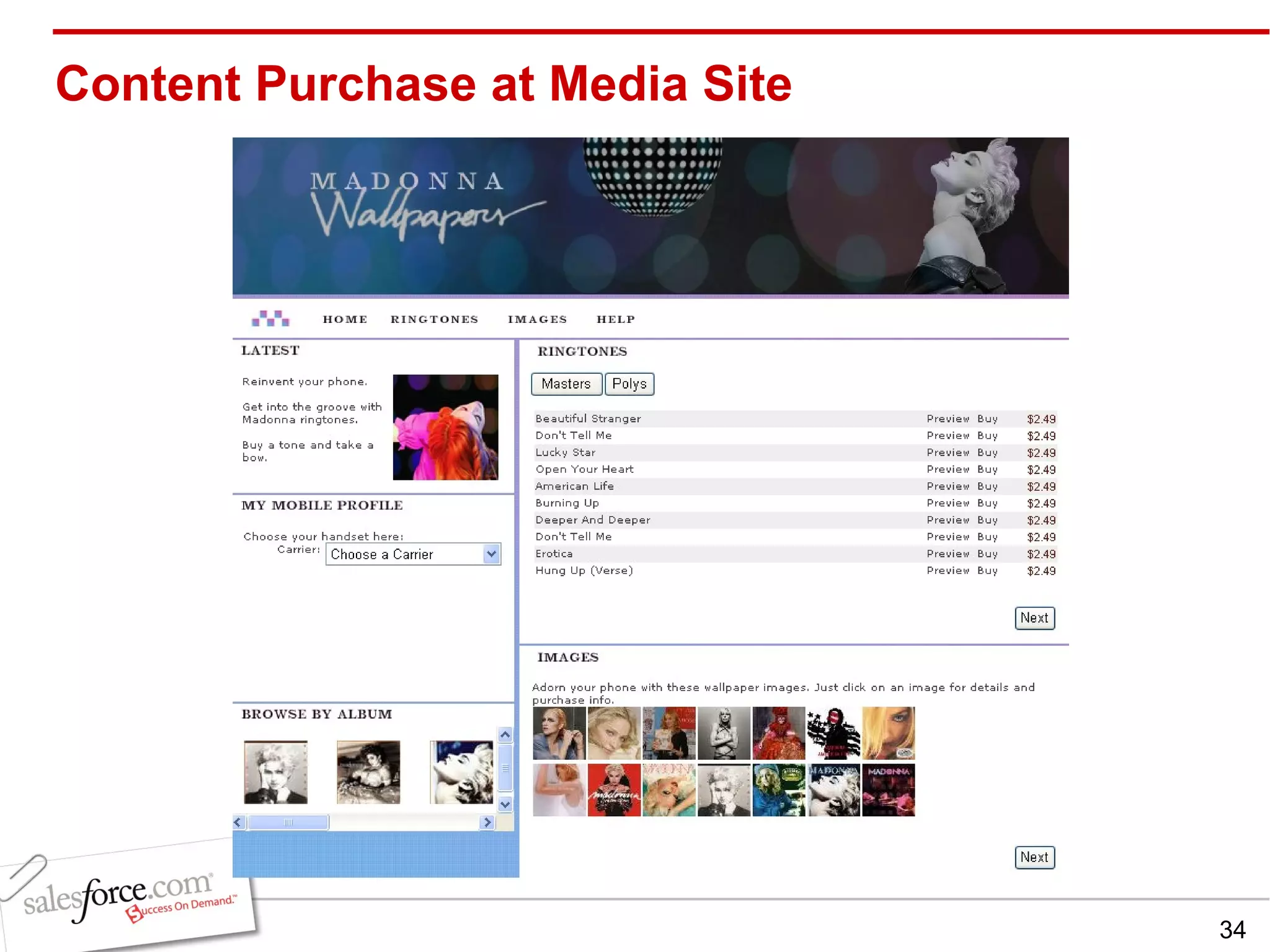 Content Purchase at Media Site 