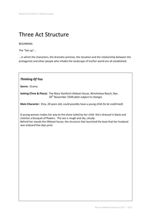 Three Act Structure - 'Thinking of You'